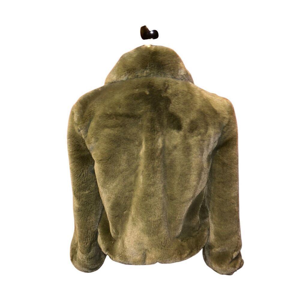 NWT Lucy Paris Esmeralda Faux Fur Jacket Olive M - Picture 4 of 5